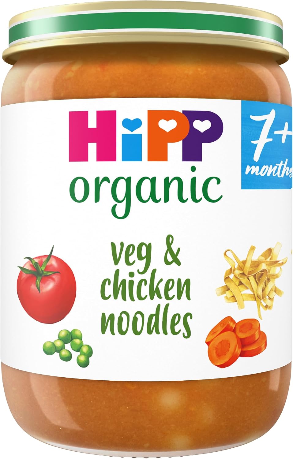HiPP Organic Veg & Chicken Noodles Baby Food Jar 7+ Months 190g (Pack of 6)