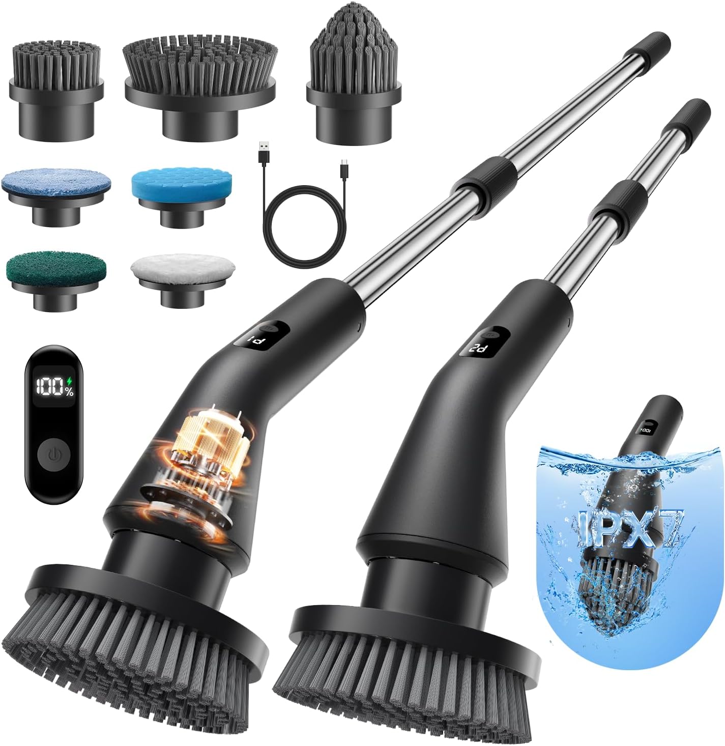 Leebein Electric Spin Scrubber, Electric Cleaning Brush for Bathroom