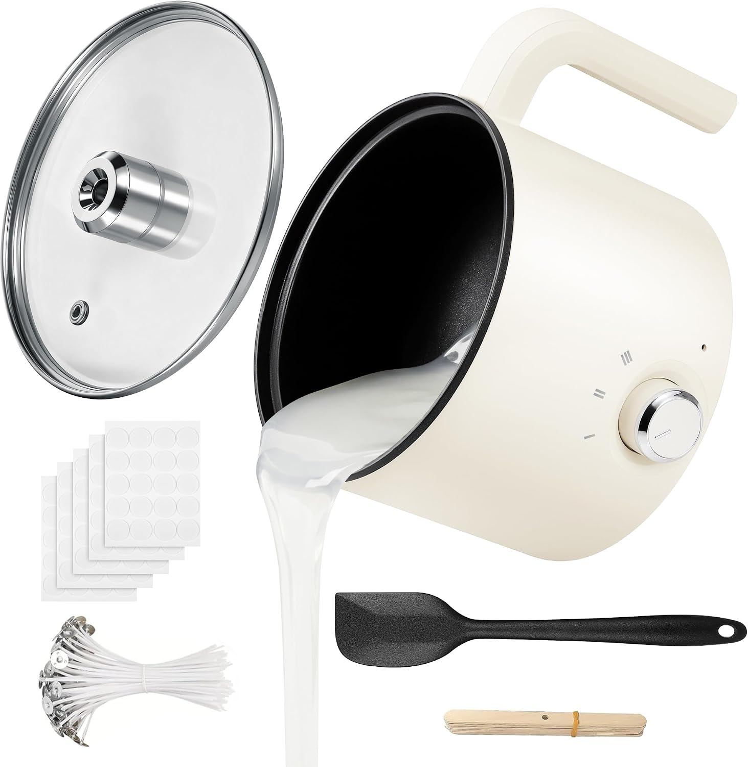Wax Melter for Candle Making Non-Stick, 1.8L Large Electric Wax Melting