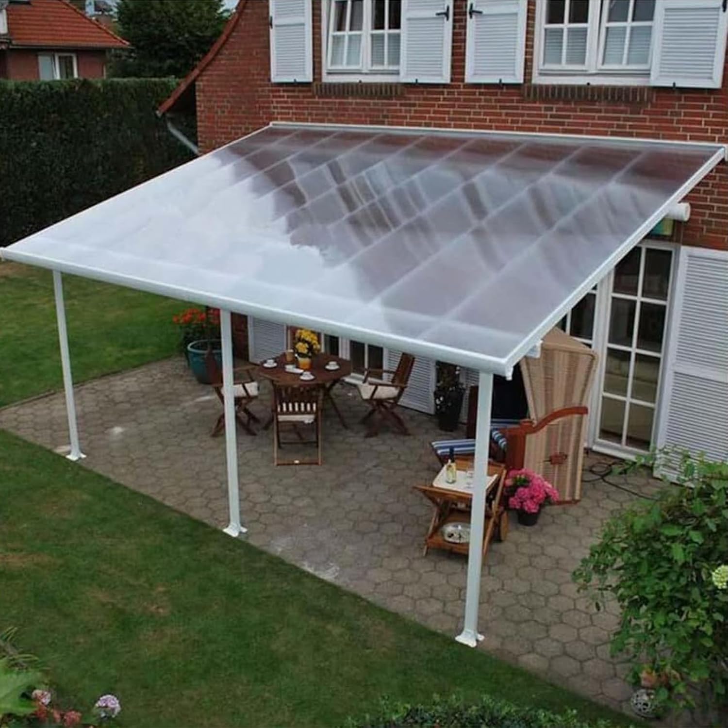 Polycarbonate Roofing Sheet,Clear Acrylic Plastic Sheet,Daylighting Panel,Roofing Cladding,UV Protection Rainproof Roof Cover,for Greenhouses,Sheds,Carports,Huts,Kennels (0.6x2m)