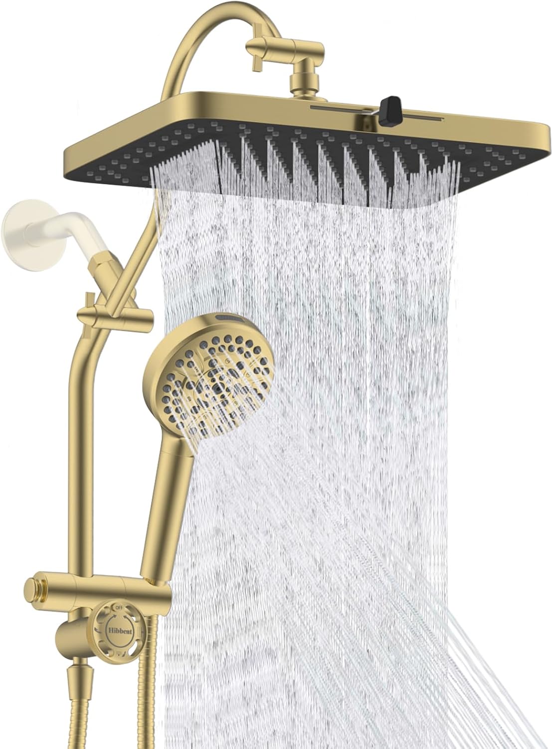 Hibbent cUPC Certified High Pressue 13'' Rainfall Shower Head with 5-Spray