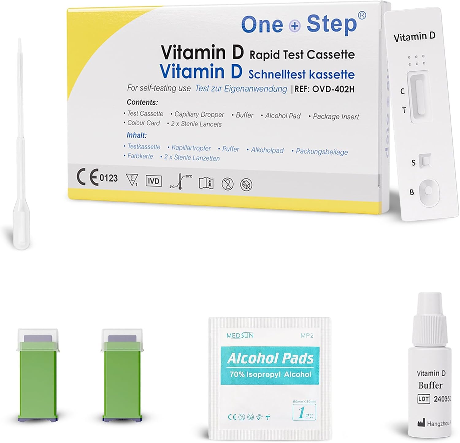 Vitamin D Test Kit - Check for Deficiency & Insufficiency - 1 Vitamin D Testing Kit - Easy Home Testing for Accurate Results