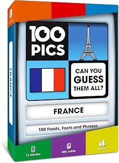 100 PICS France Game | Kids Games | Card Games & Fun Travel Games | Learning Resources | Card Games for Adults and Kids | Family Games | Flash Cards | Kids Travel | Ages 6+