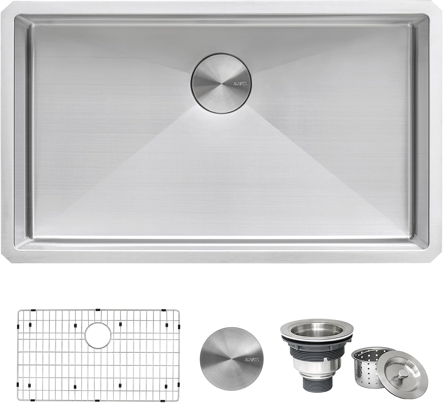 Ruvati 32-in 16-Gauge Rounded-Corner Undermount Sink - RVH7400