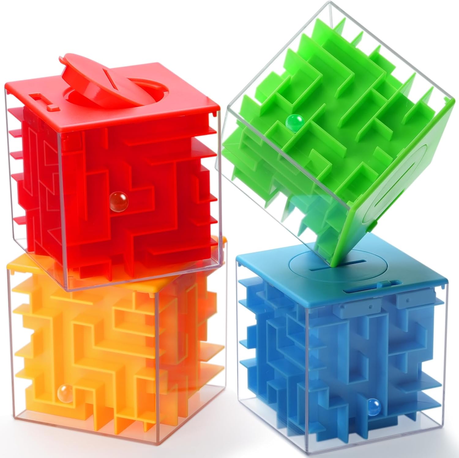 4 Pack Money Maze Puzzle Box - Makes Cash Gift Giving More Fun, STEM Gifts and Brain Teasers for Kids and Teens