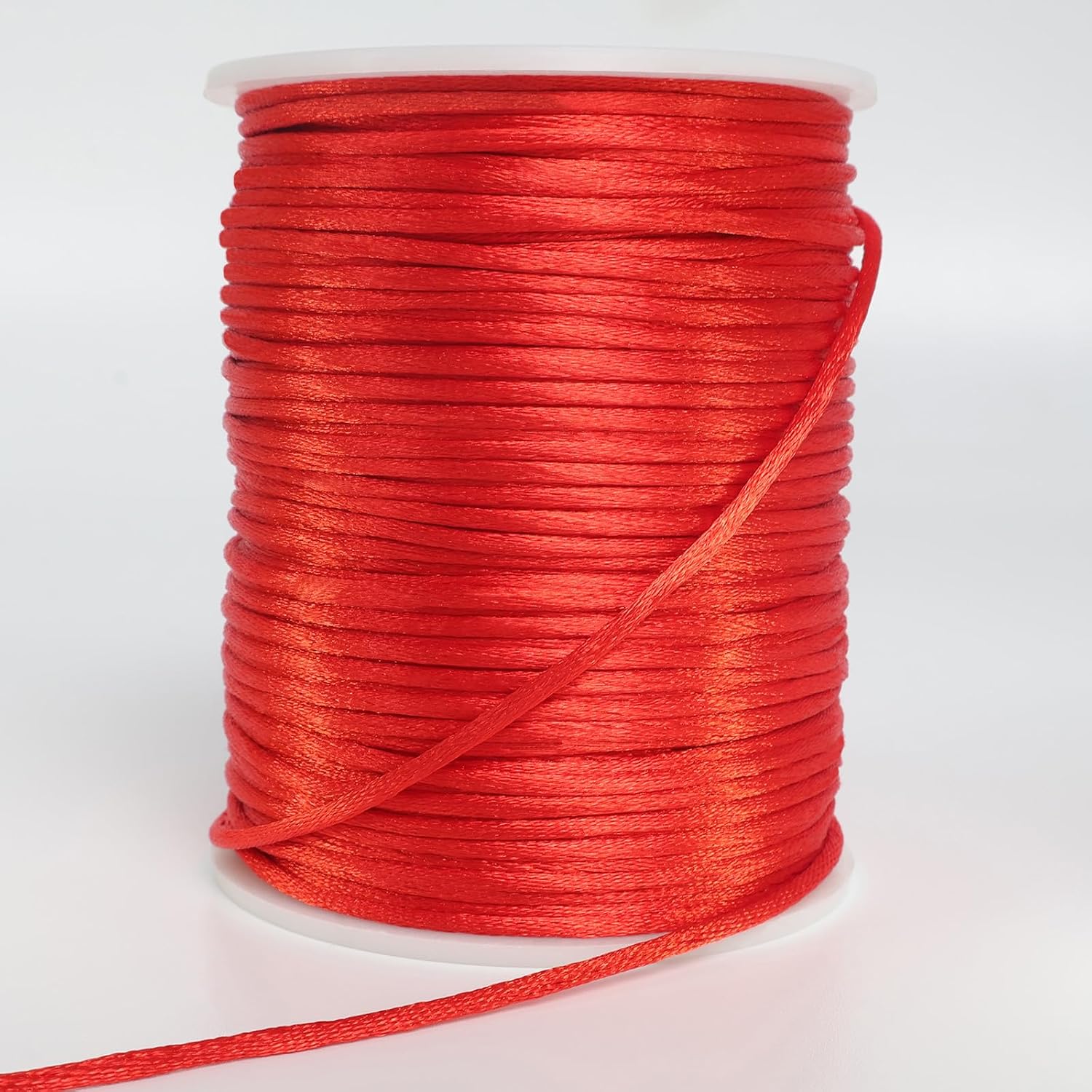LUSTEMBER 2 mm x 330 Feet Satin Nylon Cord, Silky Smooth Nylon String for Jewelry Making Bracelet Necklaces Beading Thread Rattail Macrame Kumihimo Chinese Knot Craft