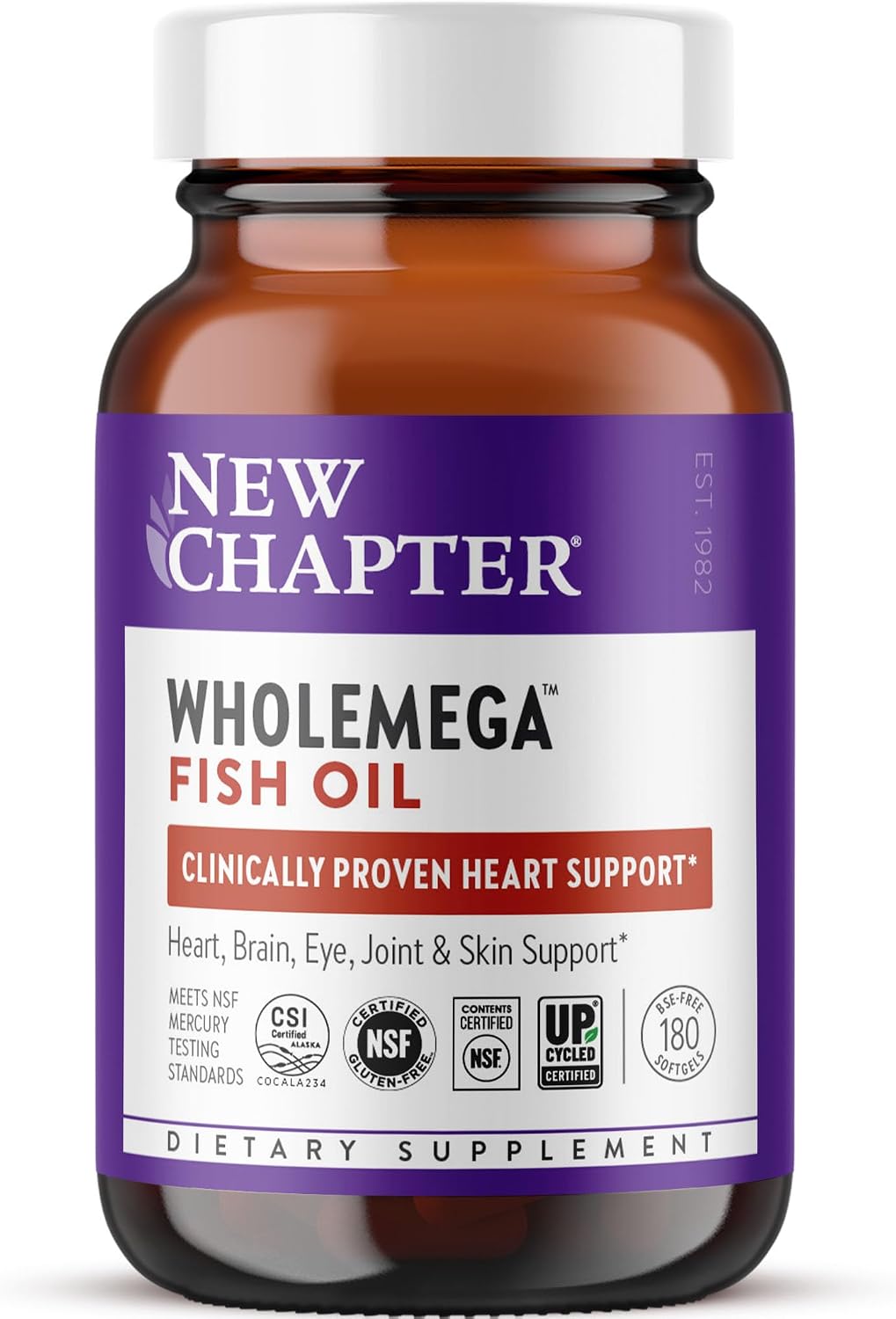 New Chapter Wholemega Wild Alaskan Salmon Oil, 180 Softgels