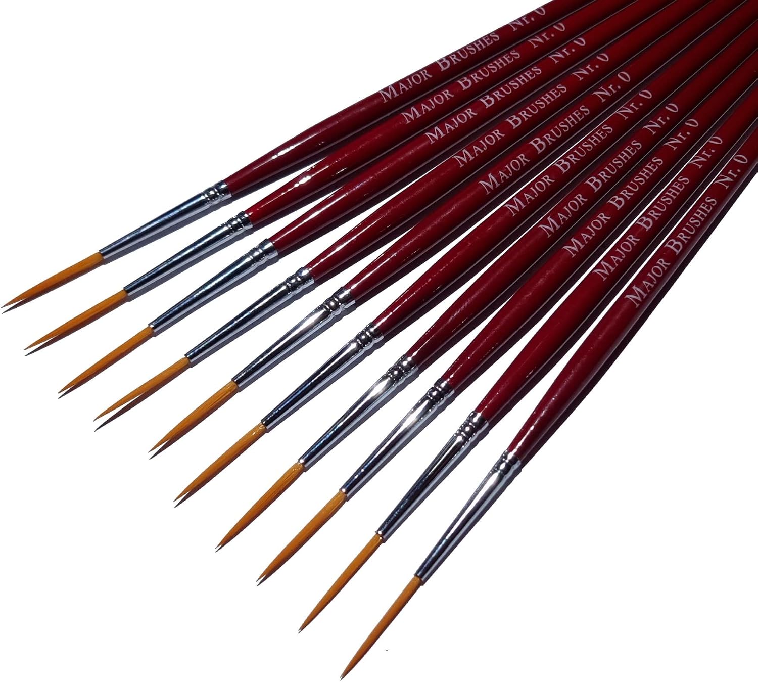 Major Brushes Synthetic Rigger Brush Size 0 - Pack of 10