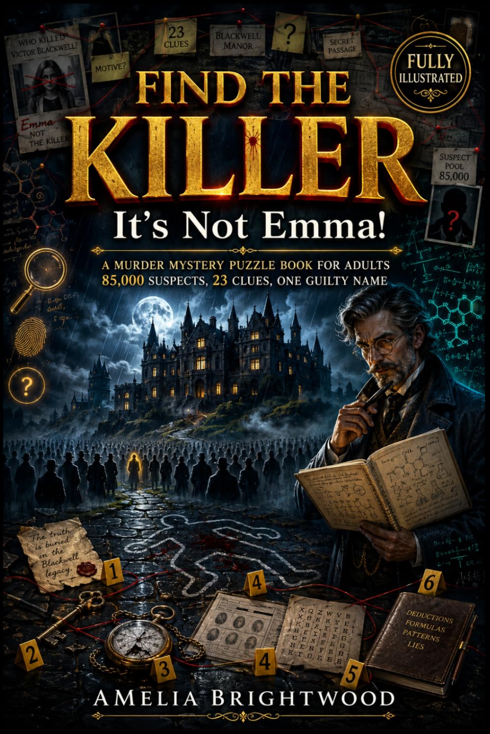 Find the Killer - It's not Emma!: A Murder Mystery Puzzle Book For Adults | 85,000 Suspects, 23 Clues, One Guilty Name