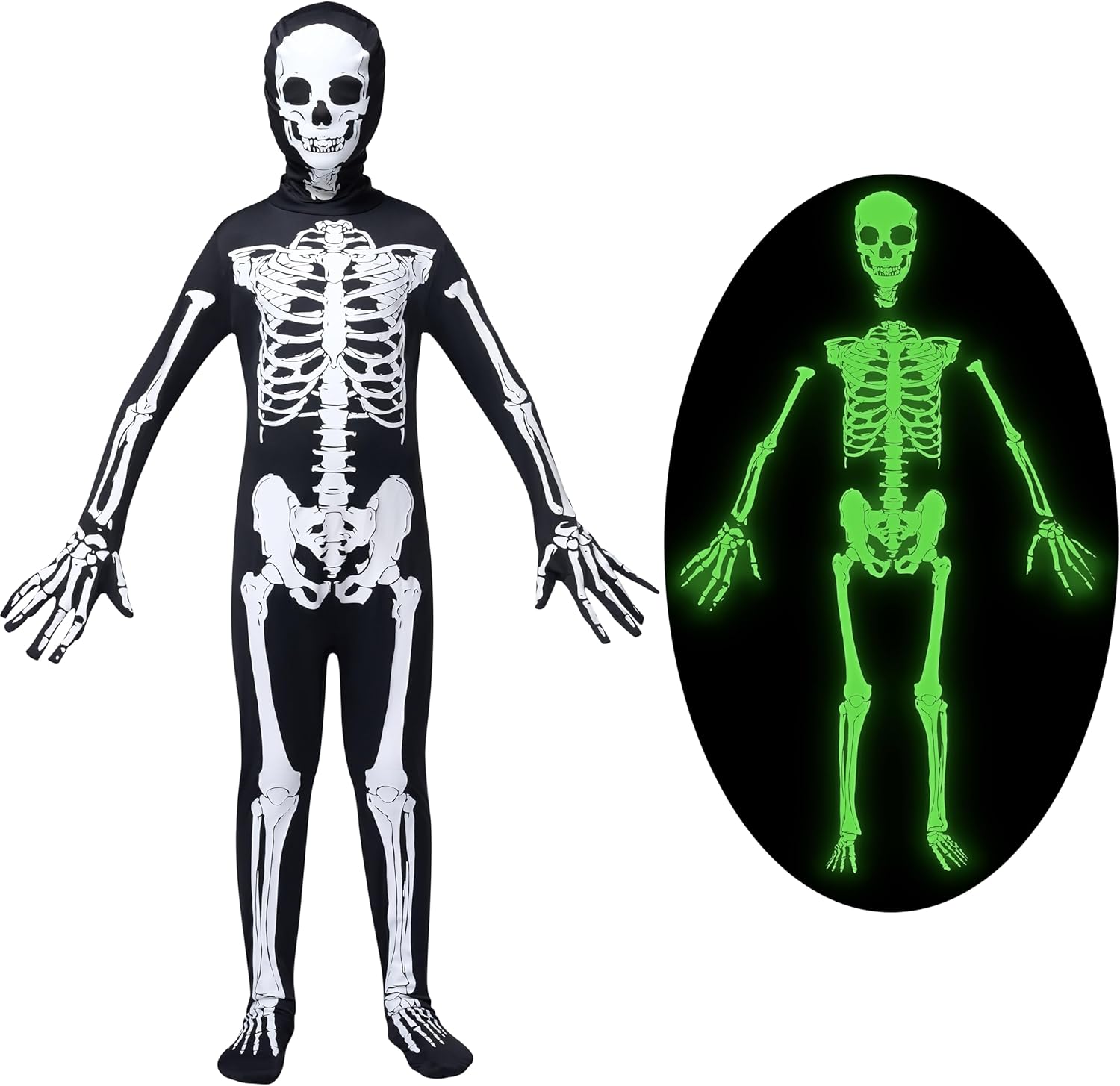 Spooktacular Creations Halloween Kids Scary 3D Skeleton Costume for Boys, Toddlers Skeleton Costume for Halloween Dress Up