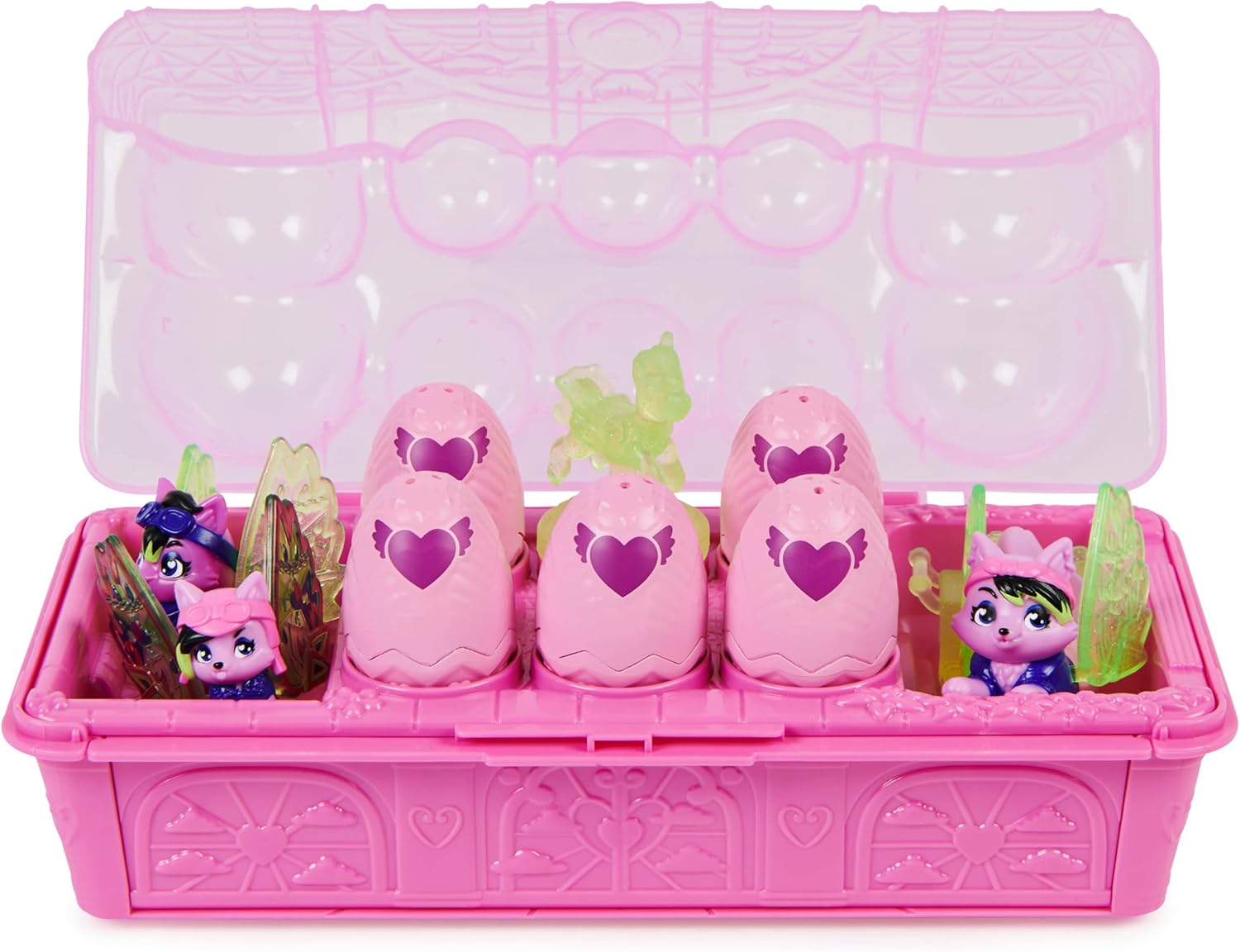Hatchimals CollEGGtibles, Rainbow-cation Wolf Family Carton with Surprise Playset, 10 Characters, 2 Accessories, Kids’ Toys for Girls Ages 5 and Up