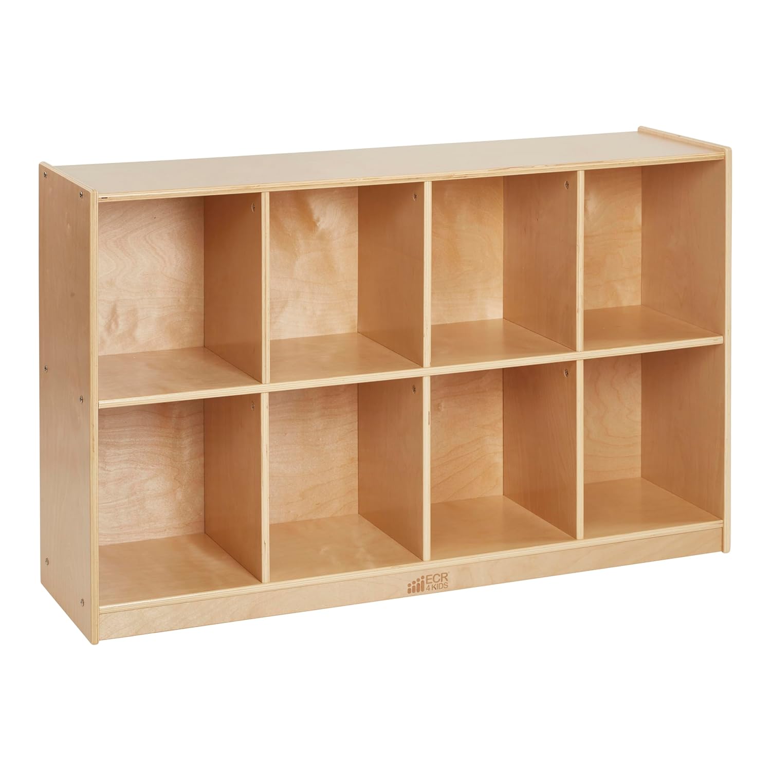 ECR4Kids 8-Compartment Mobile Backpack Storage Cabinet, Classroom Furniture, Natural