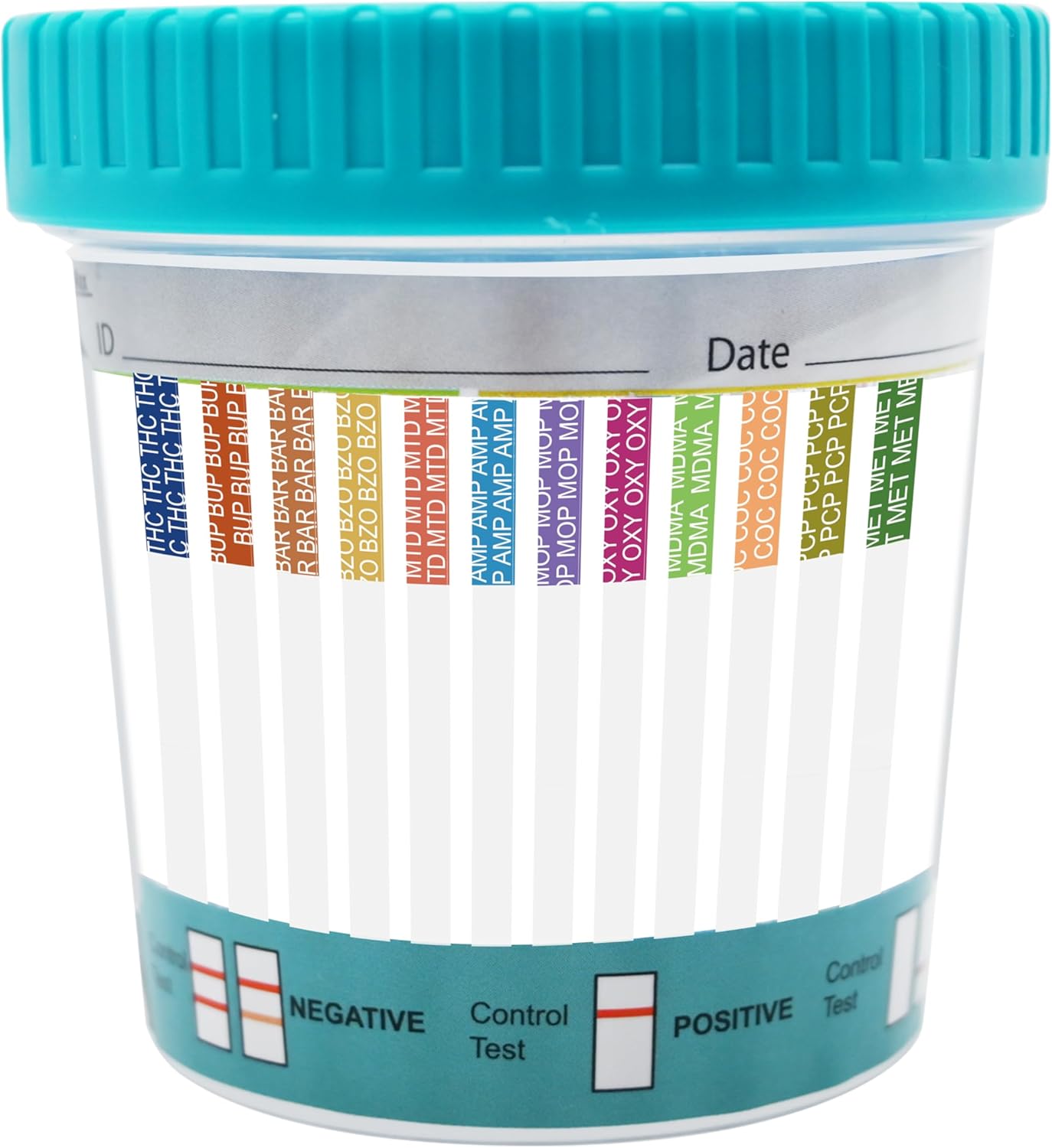 12 Panel Multi-Drug Urine Test Kit, Compact Cup for Home Rapid Test (MTD, MDMA, THC, BUP, BAR, BZO, MTD, AMP, MOR, OXY, COC, MET), 99% Accurate Results in 5 Minutes, 6PACK