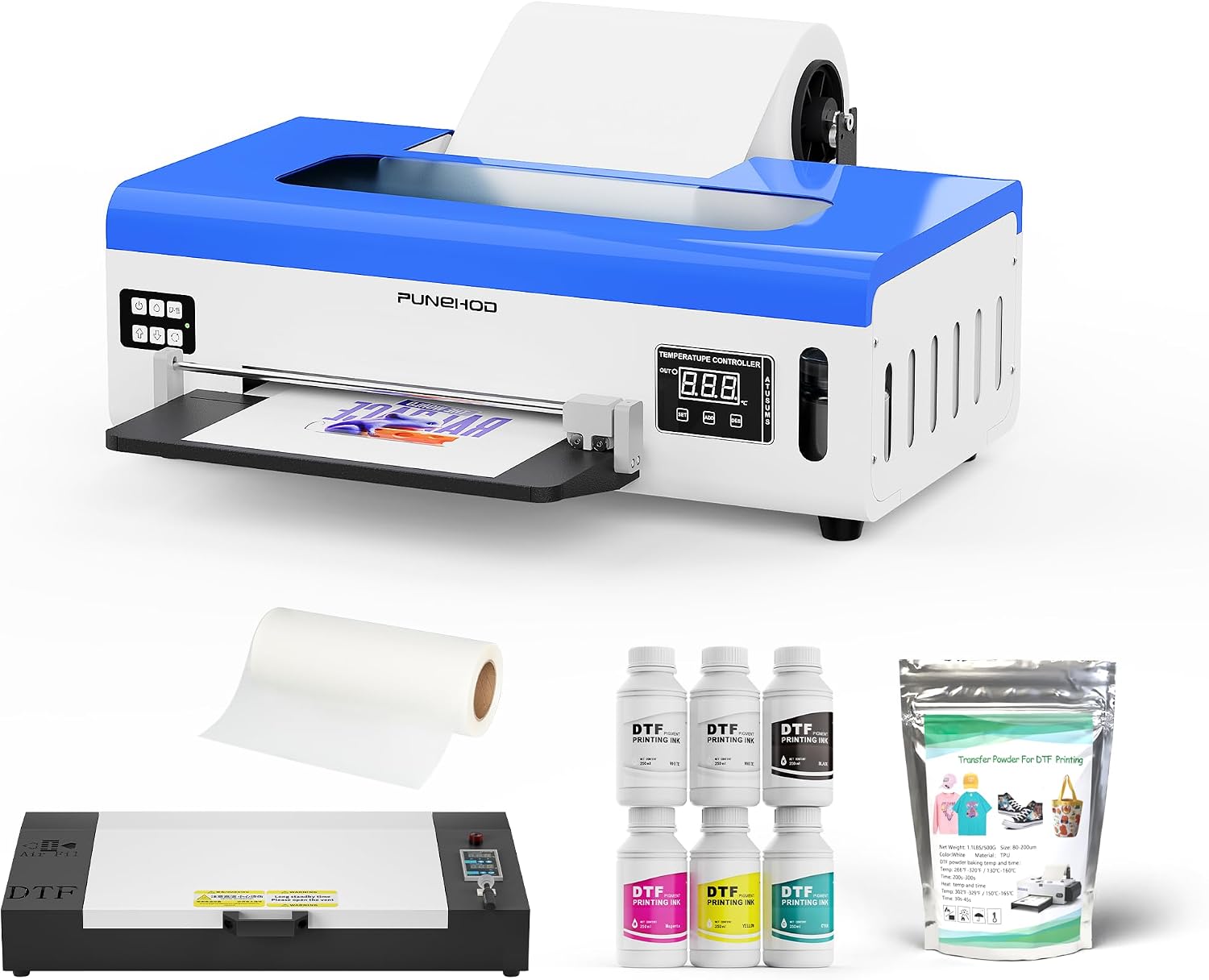PUNEHOD DTF A4 T-Shirt Printer, Direct to Film Printing Machine with White Ink Stirring