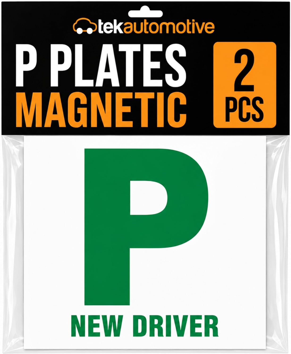 Tek Automotive P Plates Magnetic New Driver Sticker Twin Pack