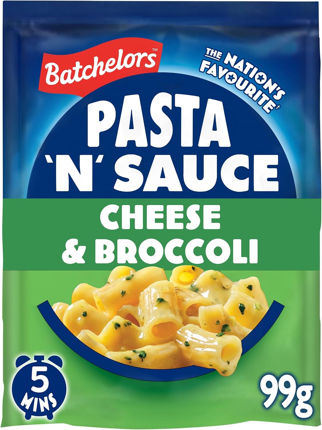 Batchelors Pasta 'n' Sauce, Cheese & Broccoli Flavour Instant Snack, 99 g Packet (Pack of 1)