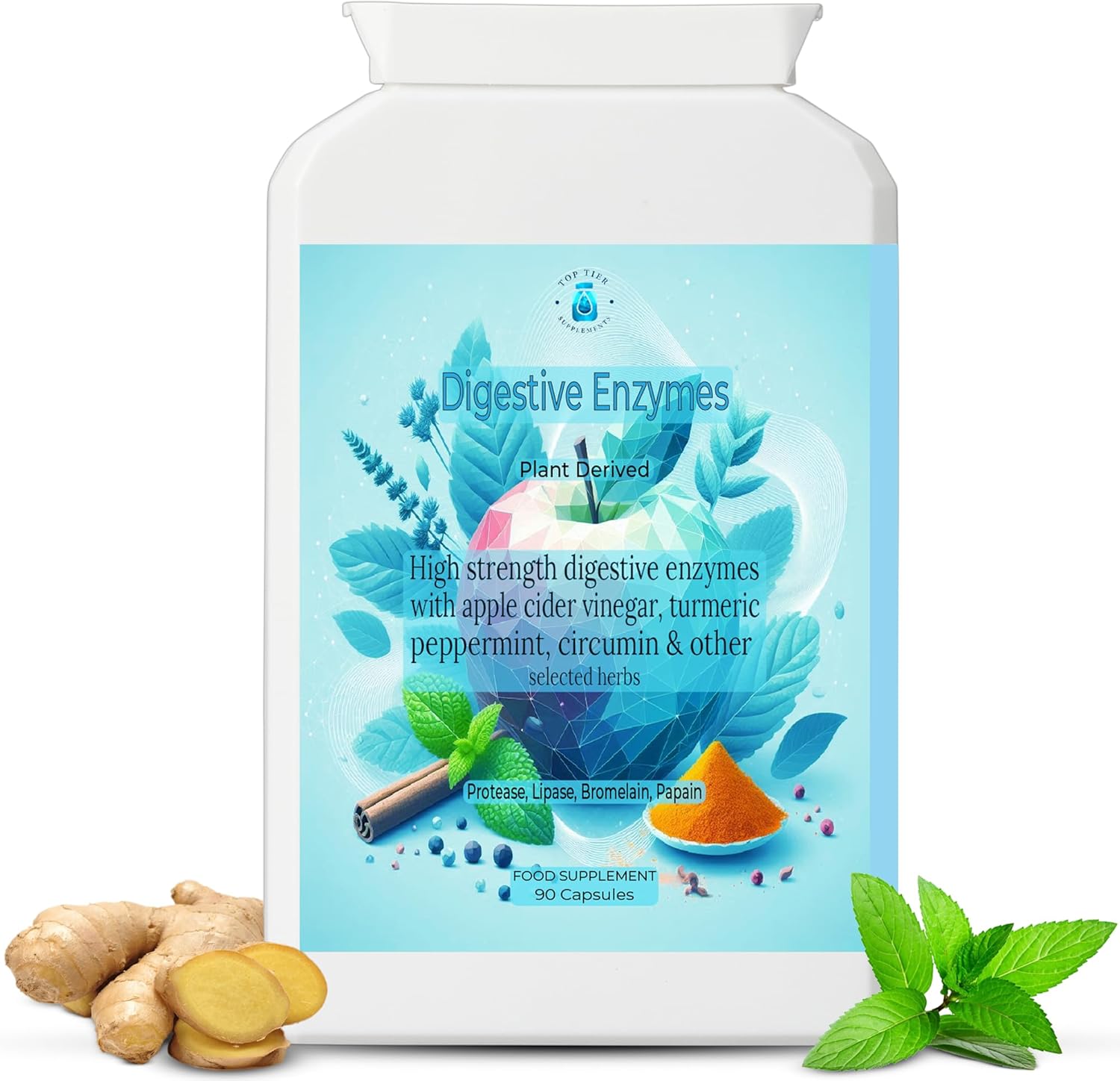 Multi Digestive Pancreatic Enzyme Supplements - Lipase - Protease - Bromelain - Papaya Papain - Proteolytic Digestion Enzymes - Gut Health Repair Supplement Complex - Anti Bloating Tablets Women/Men