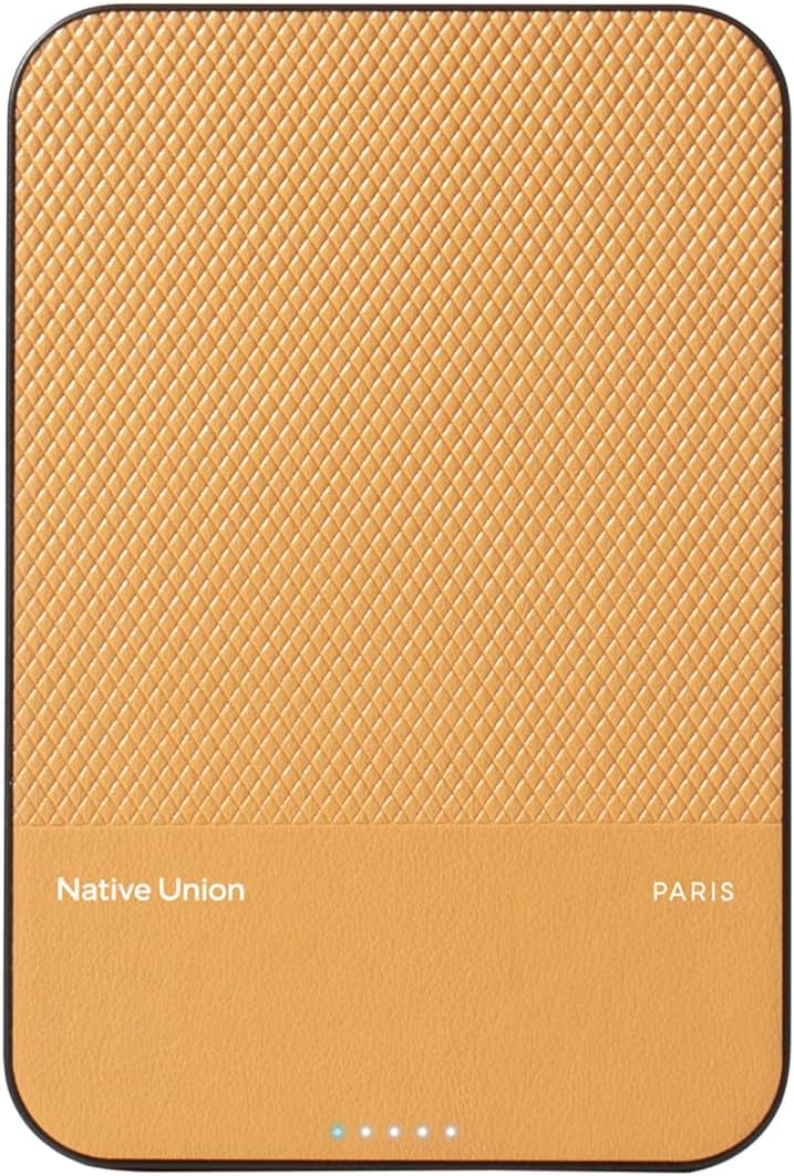 Native Union (Re)Classic Power Bank | Magnetic - MagSafe Compatible 5000mAh 15W Portable Charger - USB-C Cable Included - Compatible with iPhone 16, 16 Plus, 16 Pro, 16 Pro Max, AirPods & More (Kraft)