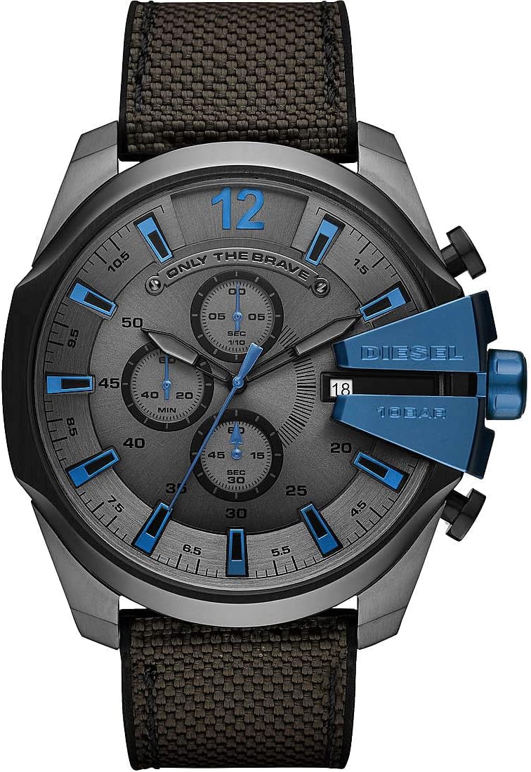 Diesel Mega Chief Stainless Steel Men's Watch with Analog or Digital Movement