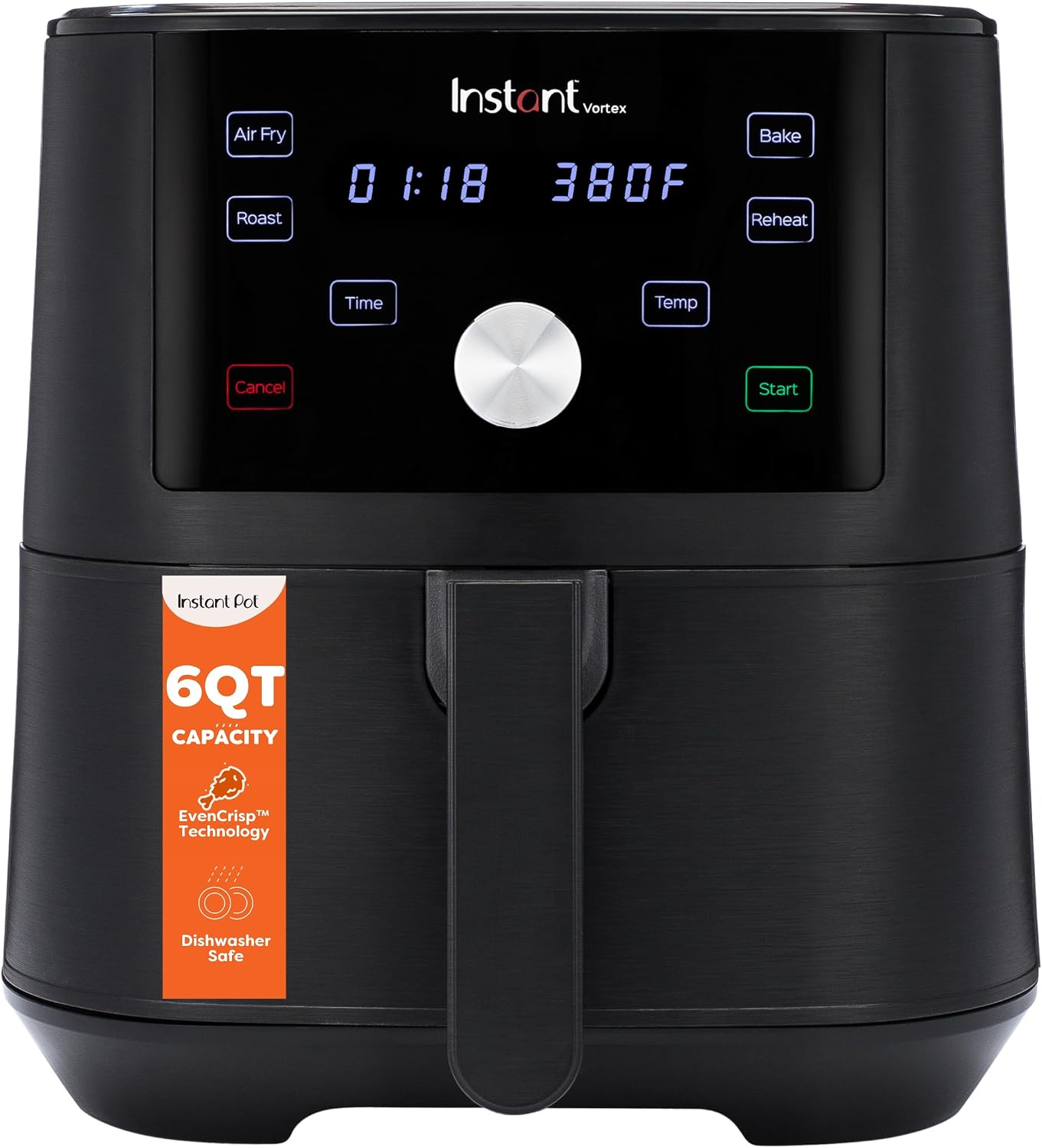 Instant Pot Vortex XL 6 Qt 4-in-1 Air Fryer, Black