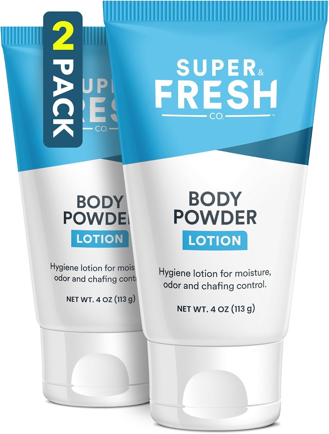 SweatBlock Body Powder Lotion, Anti-Chafing, Talc Free No Mess Body Powder For Men And Women 2 Tubes