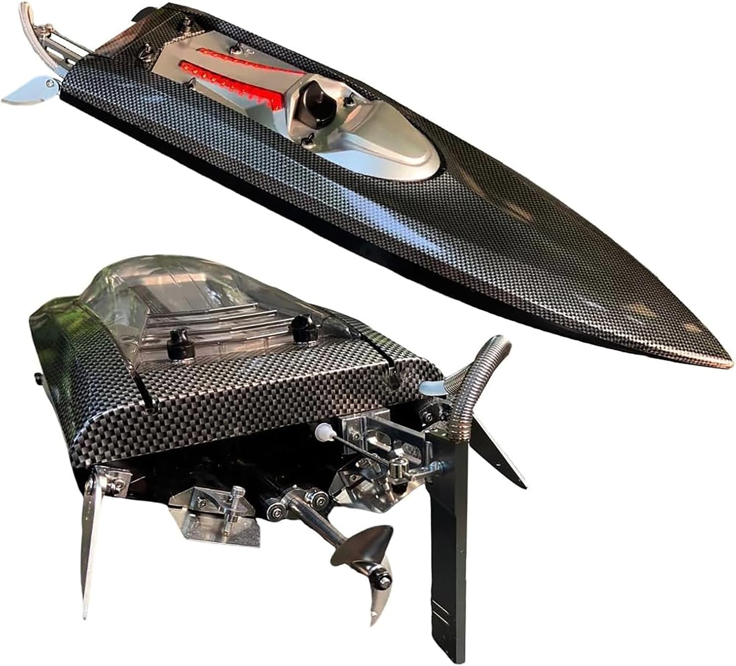 25inch D022 Large Remote Control Boat for Adults Boys Experts Alloy Tail Kits RC Brushless Watercraft 50km/h 31mph 3S/4S Battery & LED 4WD Full-Functions RC Sail