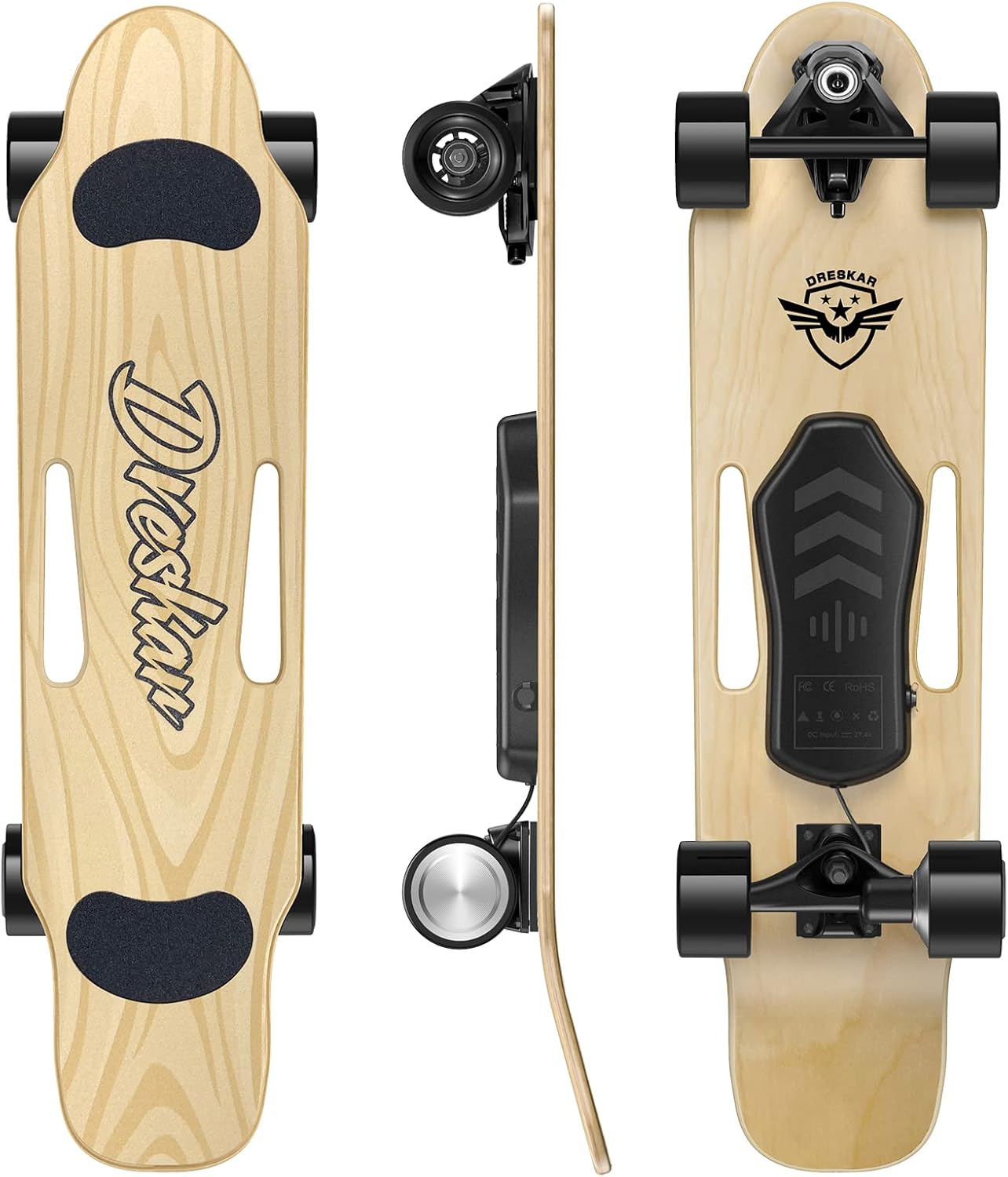 Electric Skateboards, 32 Inch Surf Skateboard with Carving Truck Max Speed 12.5 MPH 350W, 7 Miles Range 4 Speeds Adjustment, Electric Skateboards for Adults Beginners Kids Teens Upgraded