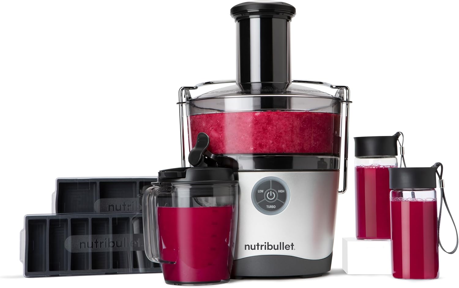 NutriBullet Juicer Pro Centrifugal Juicer Machine for Fruit, Vegetables, and Food Prep, 27 Ounces/1.5 Liters, 1000 Watts, Silver, NBJ50200