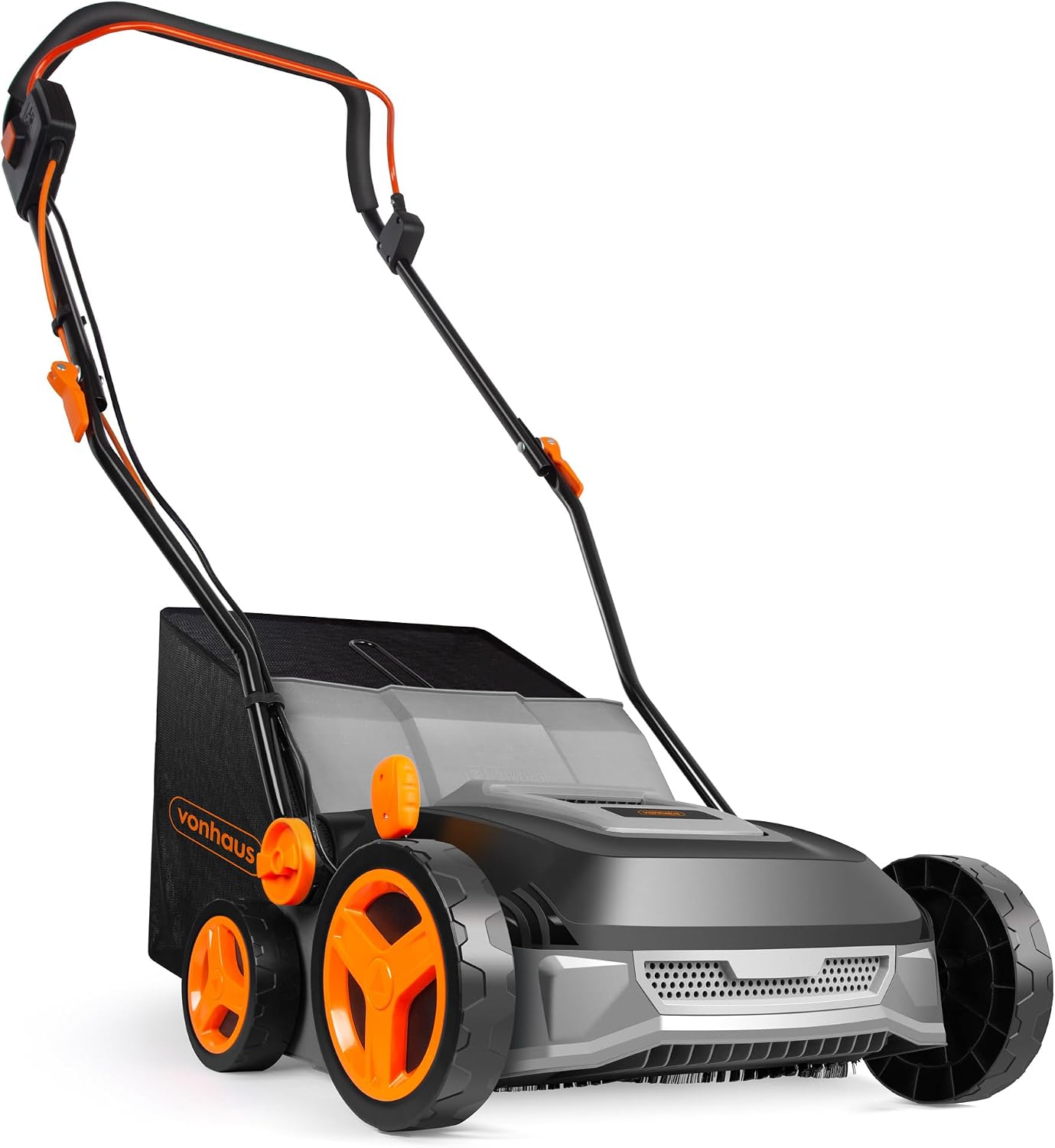 VonHaus Artificial Grass Brush 1800W – Electric Lawn Sweeper Cleaner Machine, 45L Collection Bag, 10m Cable, 5 Adjustable Heights, 370mm Working Width, Foldable Handle
