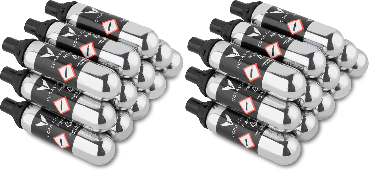 Coravin Pure Argon Capsules - 24 Pack - Wine Argon Gas Cartridges