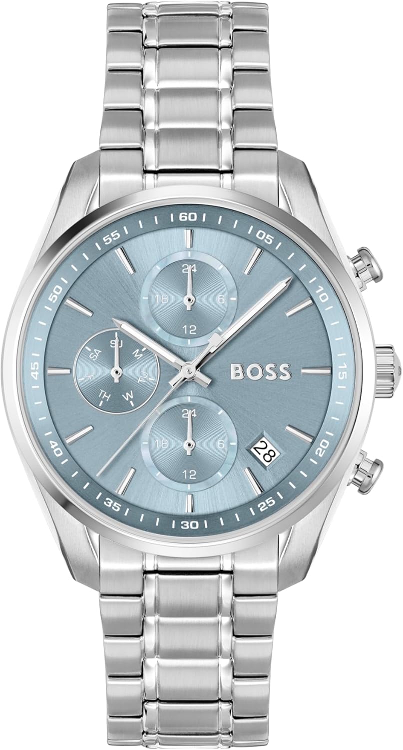 BOSS Analogue Multifunction Quartz Watch for Women Grand Tour Ladies Collection with Stainless Steel Bracelet
