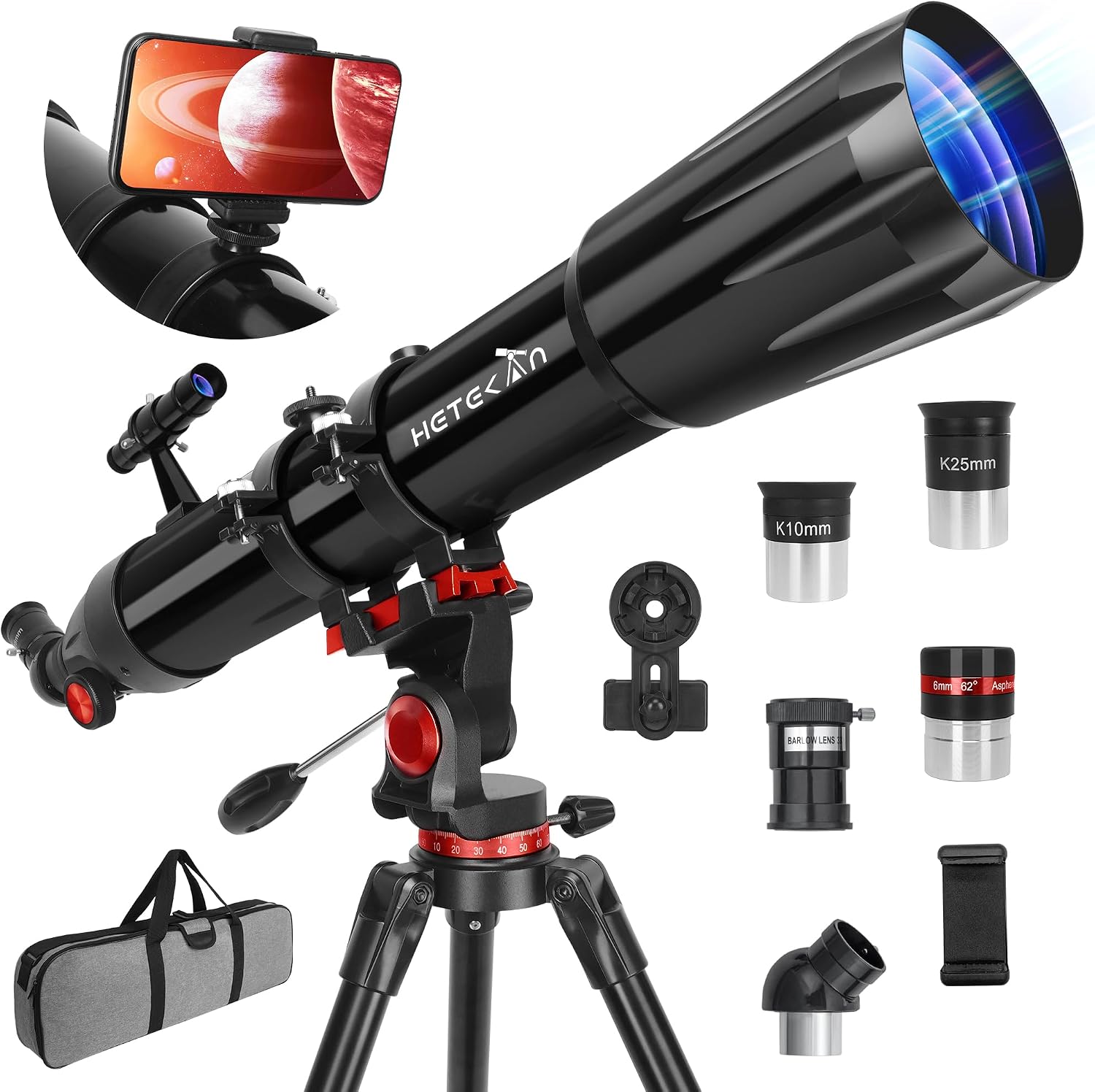 HETEKAN Telescope for Adults High Powered, 90mm Aperture 900mm Refractor