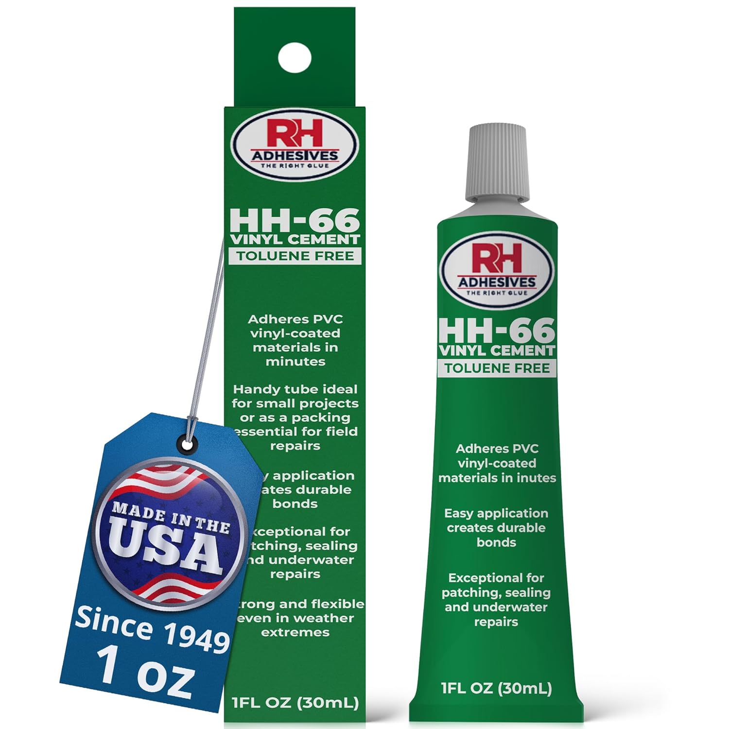 HH-66 Toluene Free Vinyl Cement 1 oz - Vinyl Adhesive, Cement Glue, Industrial Contact Cement for PVC & Vinyl Repair - Waterproof Flexible Vinyl Glue for Tarps, Pool Liners, Inflatables – RH Adhesives