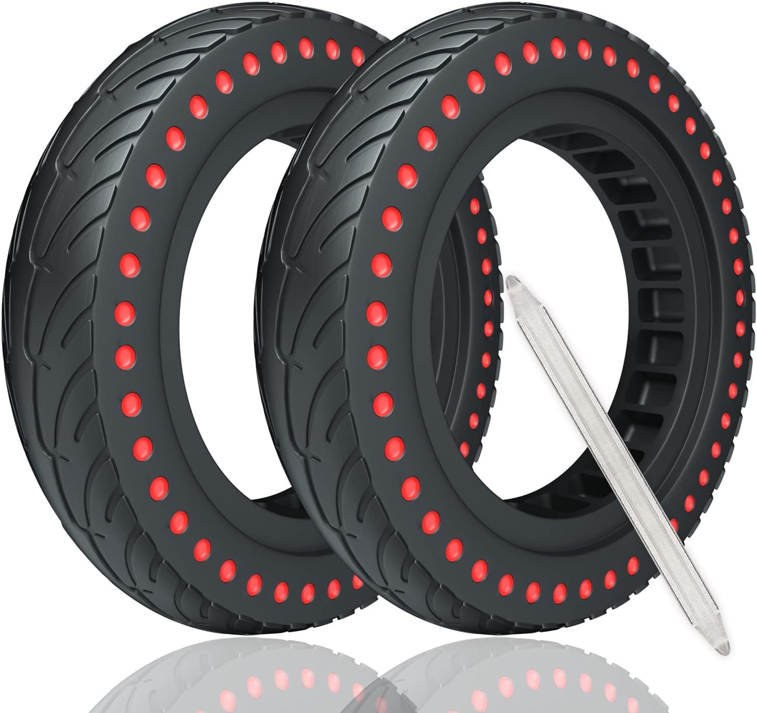 OUXI Xiaomi Tyre, Electric Scooter Tyre Solid 8.5 Inch Puncture Proof Explosion Proof Rubber Tubeless Wheel Front/Rear for Xiaomi Mijia M365 Pro, Gotrax gxl/XR/V2 - 2PCS