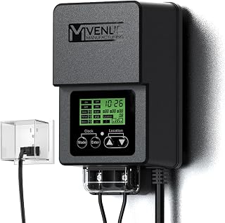 Outdoor Low Voltage Transformer 60W Landscape Lighting Transformer with Timer and Built-in Photo Sensor 120V AC to 12V AC for LED Spotlight, Pathway Garden Lighting
