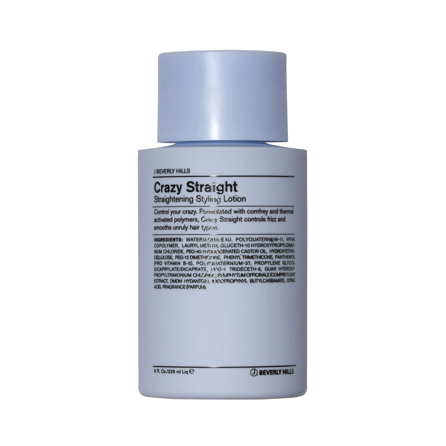 J Beverly Hills Blue Crazy Straight Styling Lotion with Vitamin B5 for Frizz Control, 8 Oz