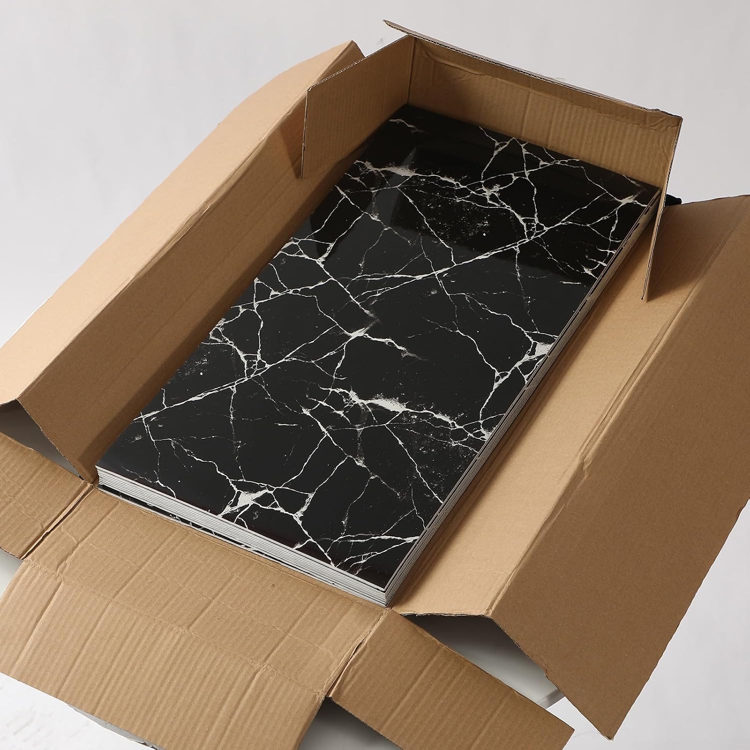 Self Adhesive Wall Tiles, Peel and Stick Wall Tiles, Black 60X30Cm 10Pcs, Removable Stick On for Kitchen Backsplash Bathroom, Peel and Sticks Walls Waterproof