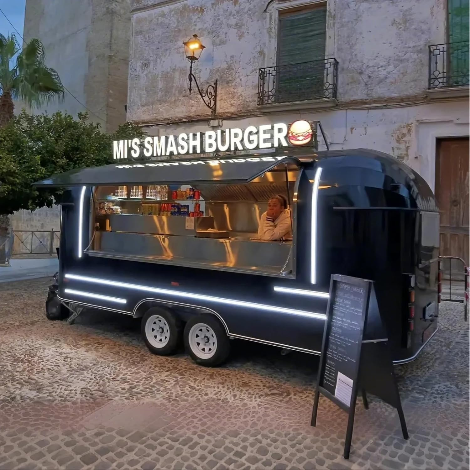 Commercial Mirror Food Trailer for Sale Mobile Concession Truck for Cimmercial Use Coffee Bar Small Taco Cart Shipping Container