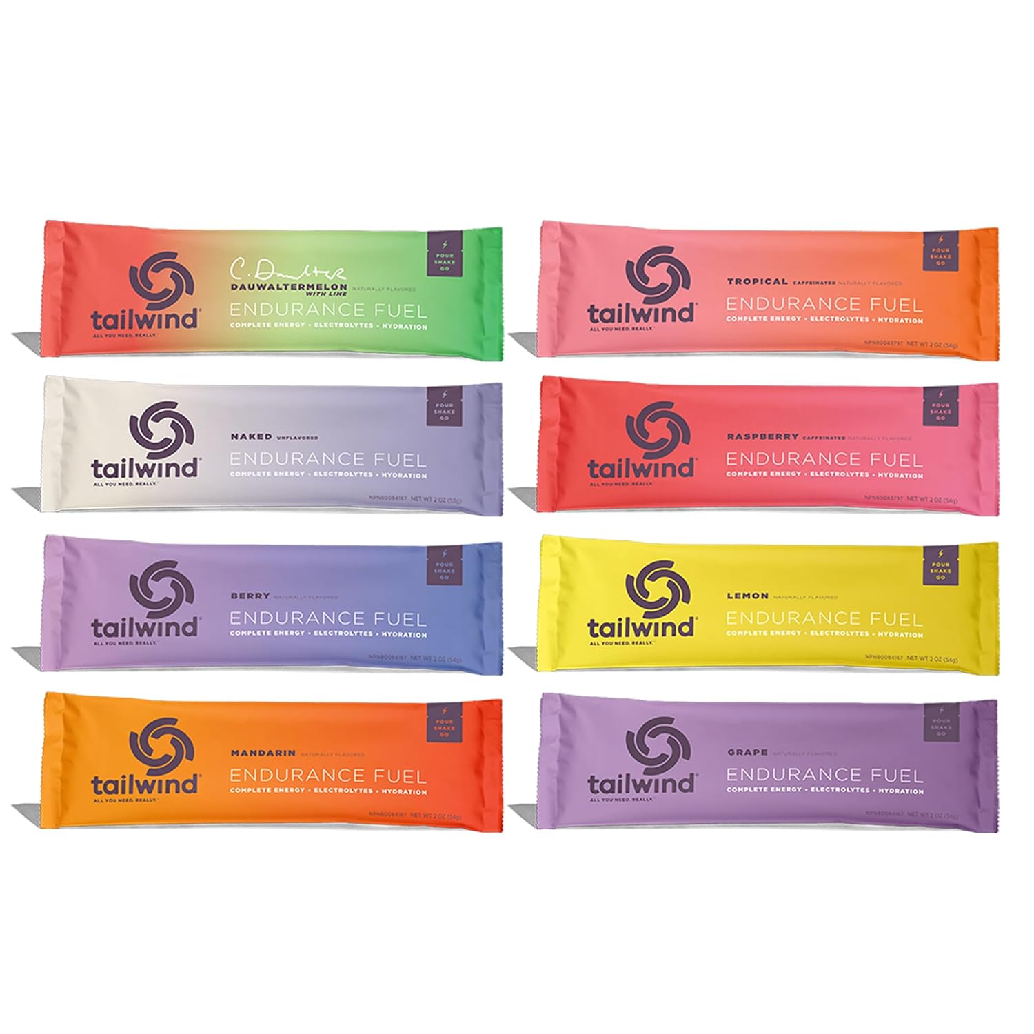 Tailwind Nutrition Endurance Fuel, Variety Pack, 8 Single-Serving Sachets