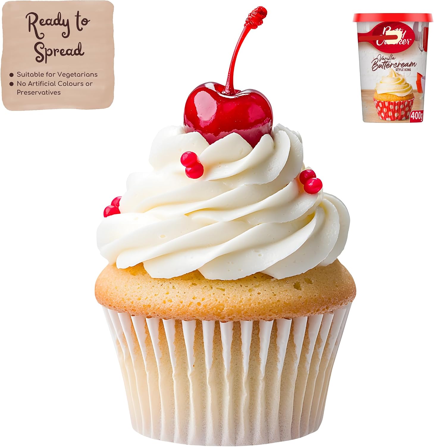 ARH Catering Supplies Buttercream Style Icing Vanilla Betty Crocker Icing 400g