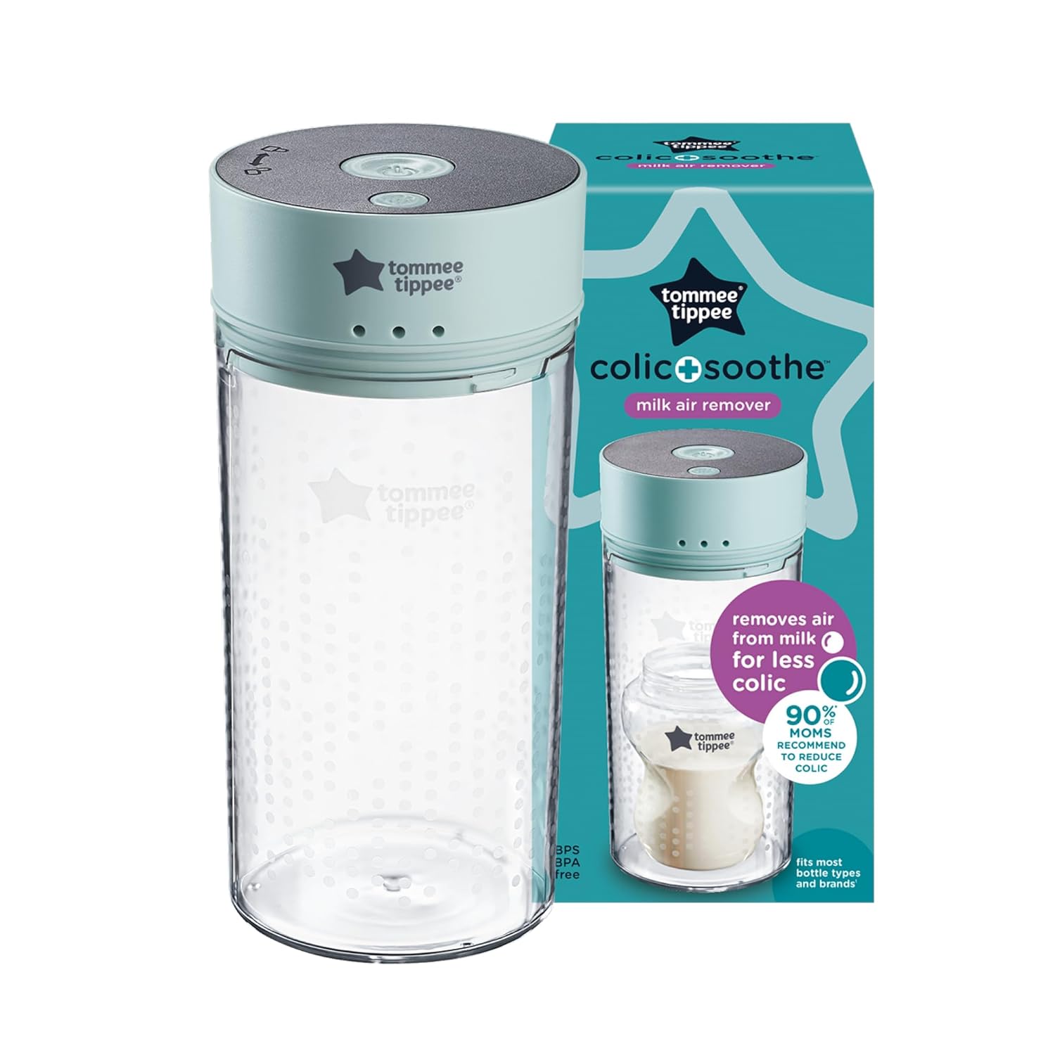 Colicsoothe Anti-Colic Air Remover Bottle by Tommee Tippee - Relieves Colic, Gas, and Discomfort in Newborns, Infants & Babies, Advanced Air Removal Technology for Symptom Relief