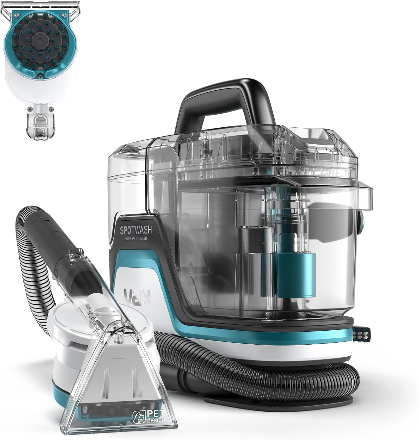 Vax SpotWash Home Pet-Design Spot Cleaner, Stain, Car, Upholstery, Sofa and Carpet Cleaning Machine, Included Pet, Motorised Tool & Antibacterial Solution Removes Spills, White/Blue, CDSW-MPXA