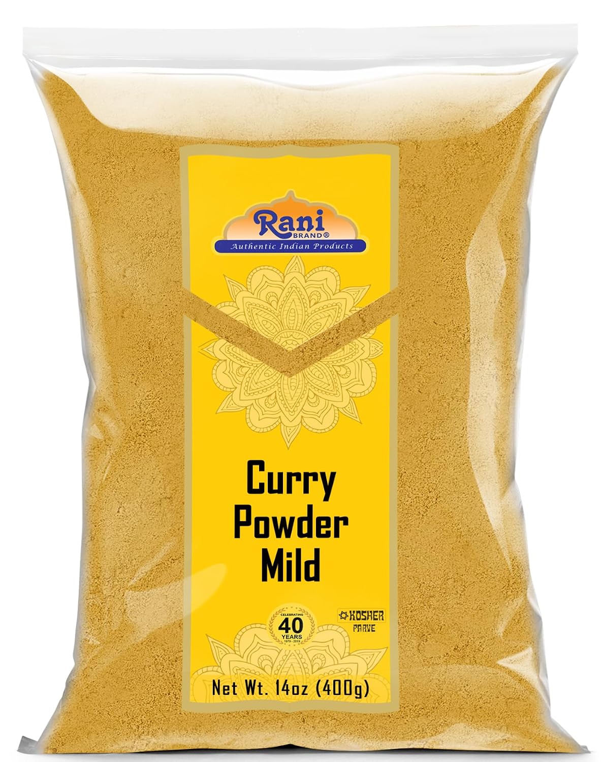 Rani Curry Powder Mild (10-Spice Authentic Indian Blend) 14oz (400g) ~ All Natural | Salt-Free | NO Chili or Peppers | Vegan | No Colors | Gluten Friendly | NON-GMO | Indian Origin