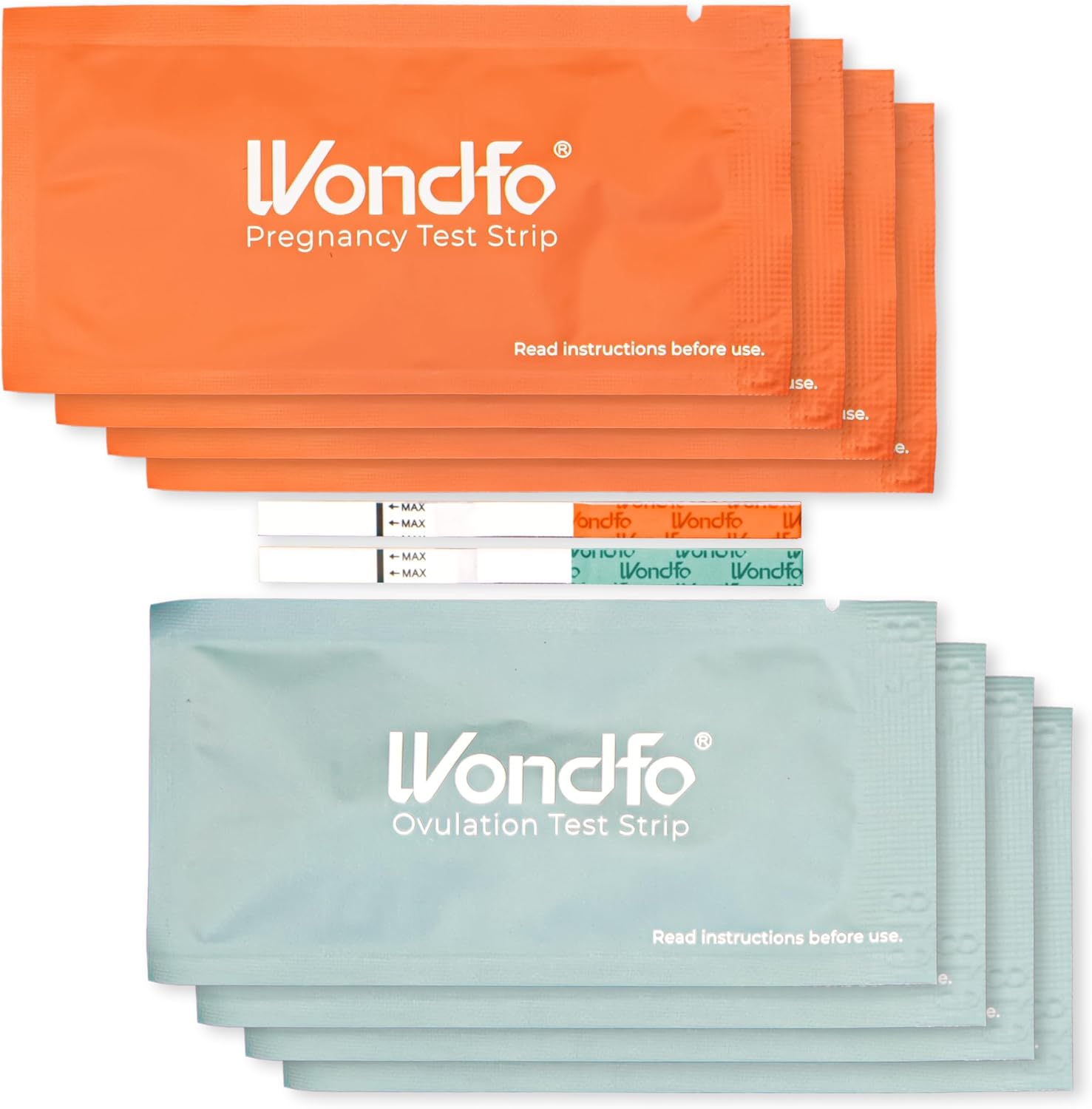 Wondfo 100 Ovulation Test Strips and 20 Pregnancy Test Strips Kit - Rapid Test Detection for Home Self-Checking Urine Test (100 LH + 20 HCG)