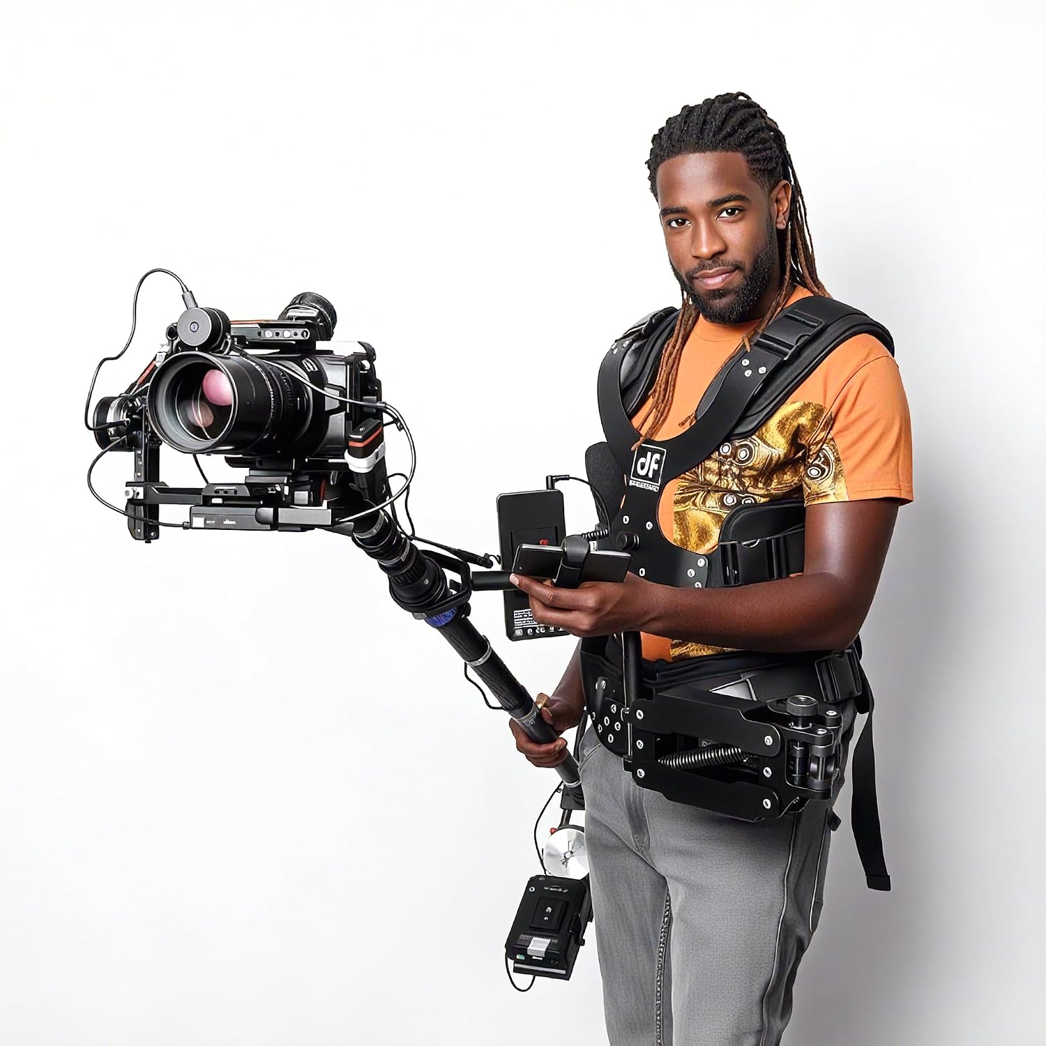 DF DIGITALFOTO Thanos Pro II Support Vest Steadycam Axis System for RS4/RS 4 PRO/Crane 3S RS 2/RSC 2 RS 3 PRO Gimbal with Rotating Monopod Compatiable with All Gimbals with 1/4 or 3/8 Inch Screw Hole