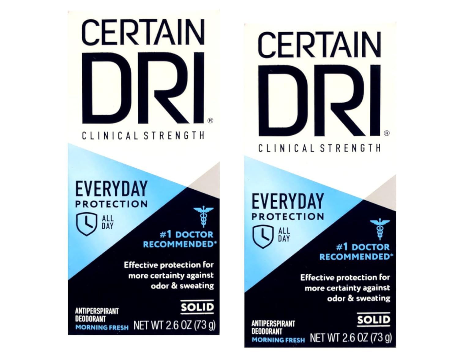 Certain Dri Everyday Strength Clinical Anti-Perspirant/Deodorant Solid Morning Fresh - 2.6 oz, Pack of 2