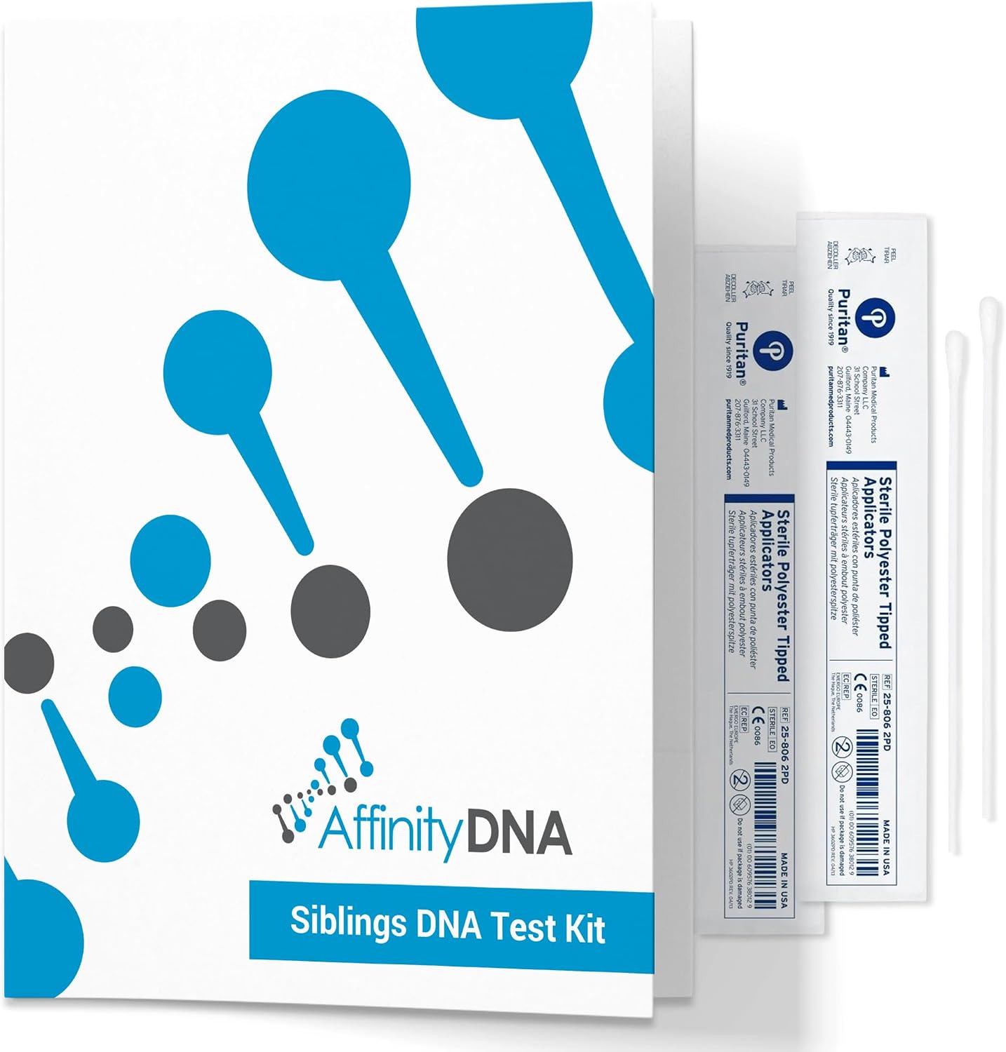 Sibling DNA Testing Kit | Highly Accurate Genetic Swab Test | 18 Loci Home DNA Test Kits for 2 Brothers or Sisters | Results in 5 Working Days | Laboratory Fee Not Included