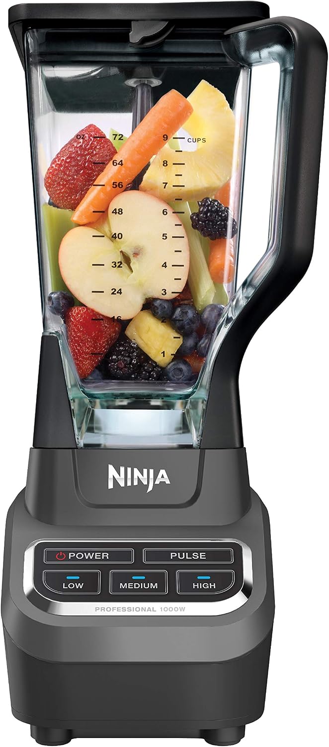 Ninja BL610 Professional 72 Oz Countertop Blender with 1000-Watt Base and Total Crushing Technology for-Smoothies, Ice and Frozen Fruit, Black