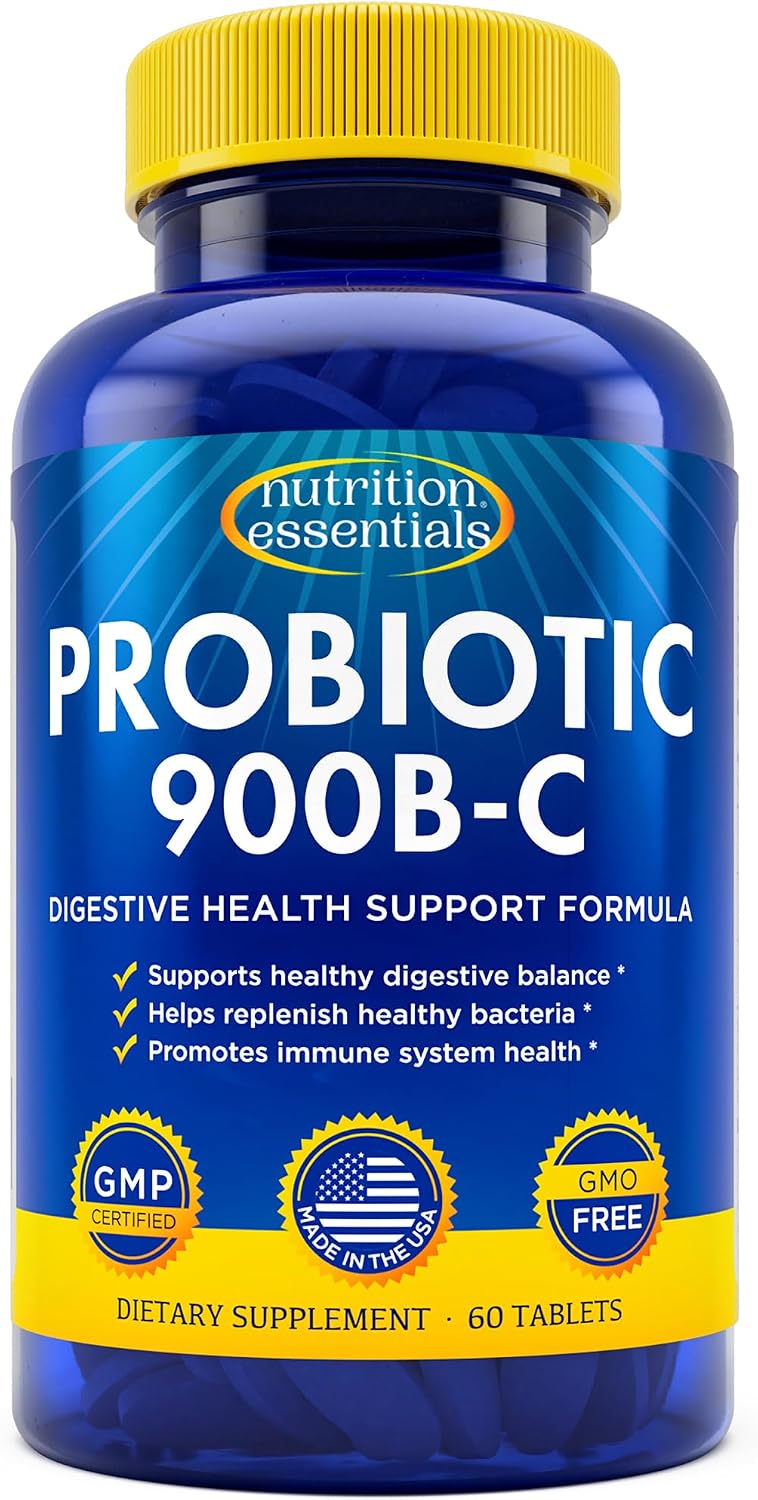 Probiotics for Women and Men - with Lactase Enzyme and Prebiotic Fiber for Digestive Health - 80 Percent + More Potent Supplement for Gut Health Support - Vegan Formula
