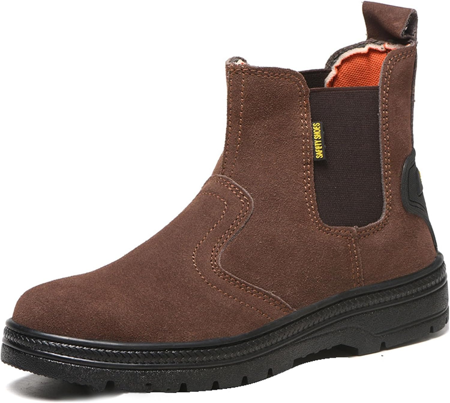 Steel Toe Work Boots for Men Slip Resistant Welding Work Boots Slip-on Safety Shoes for Industrial Construction